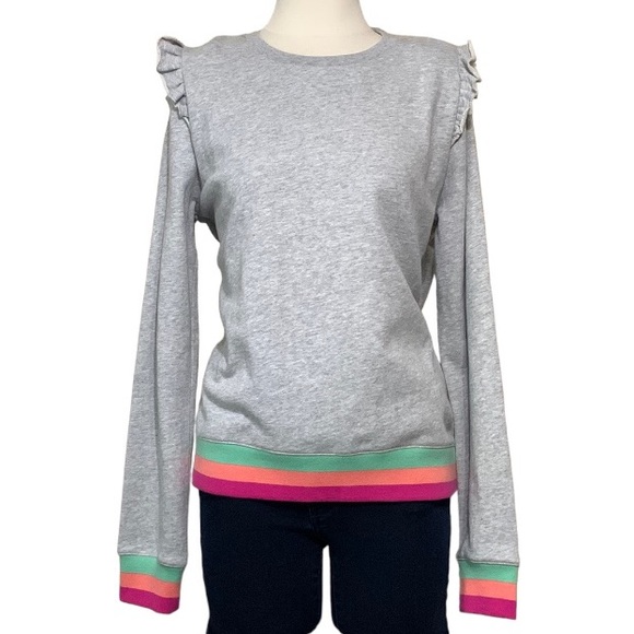 The Upside Frill Bondi Crew Gray Sweatshirt Size Medium - Picture 1 of 10